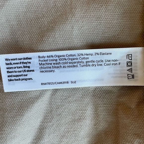 Eileen Fisher Organic Cotton Hemp Stand Collar Chore Jacket in Khaki - Picture 8 of 12